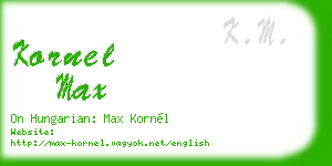 kornel max business card